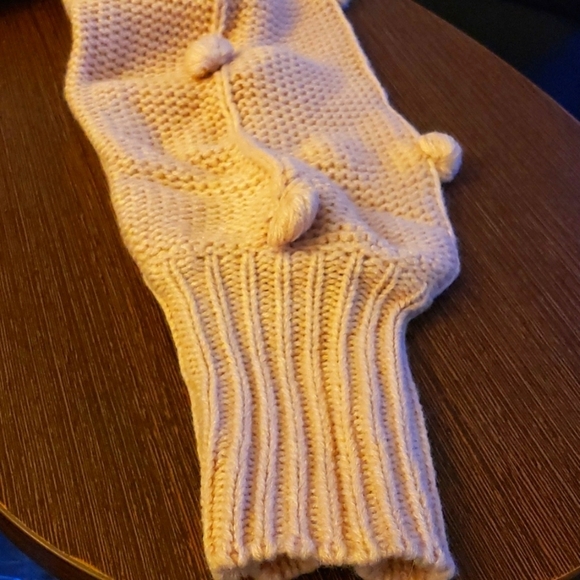 Simplee Crewneck Oversized Chunky Knit Bobble Sleeve Sweater Tan Size S - Picture 8 of 10